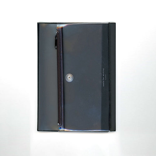 isshoni. Notebook cover with pen case PVC Compatible with A5/B6 Clear