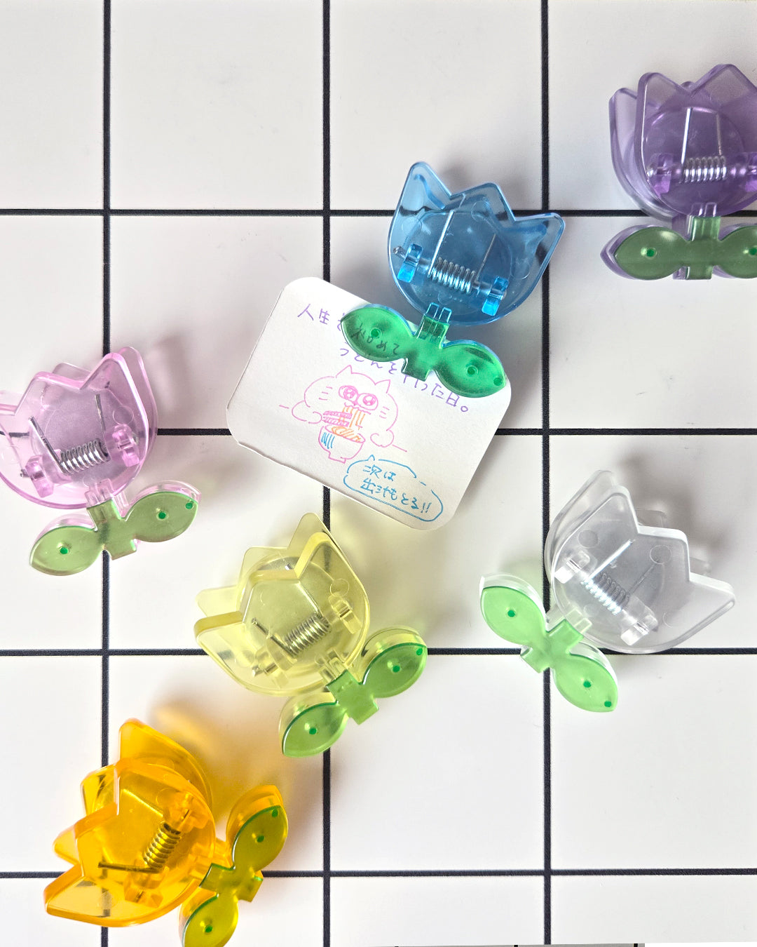 チューリップ マグネット付きクリップ