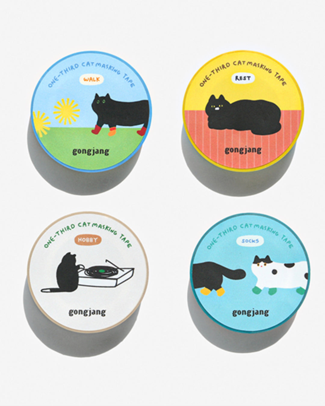 ねこちゃん マスキングテープ (One-third cat masking tape)