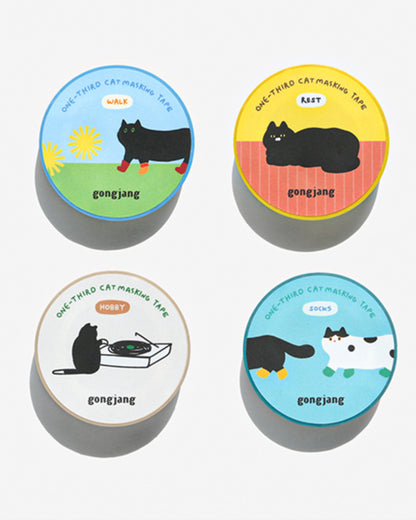 ねこちゃん マスキングテープ (One-third cat masking tape)