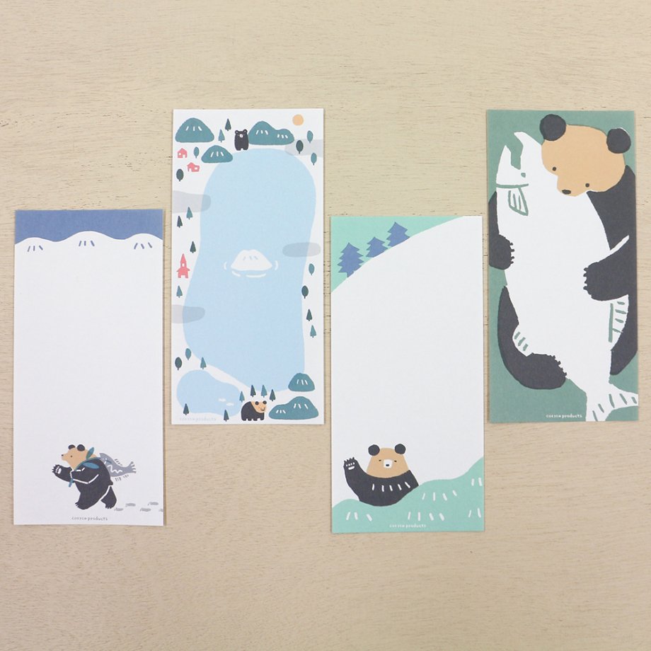 One-stroke paper inviting cat/bear