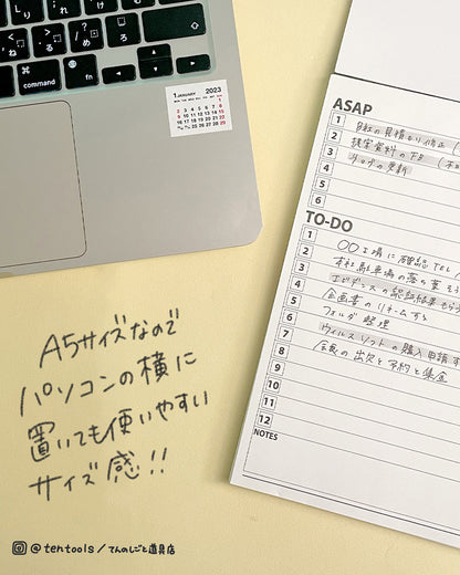 【A5サイズ】スケジュールパッド50枚(マンスリー・ウィークリー・デイリー・todo・ミニッツ)
