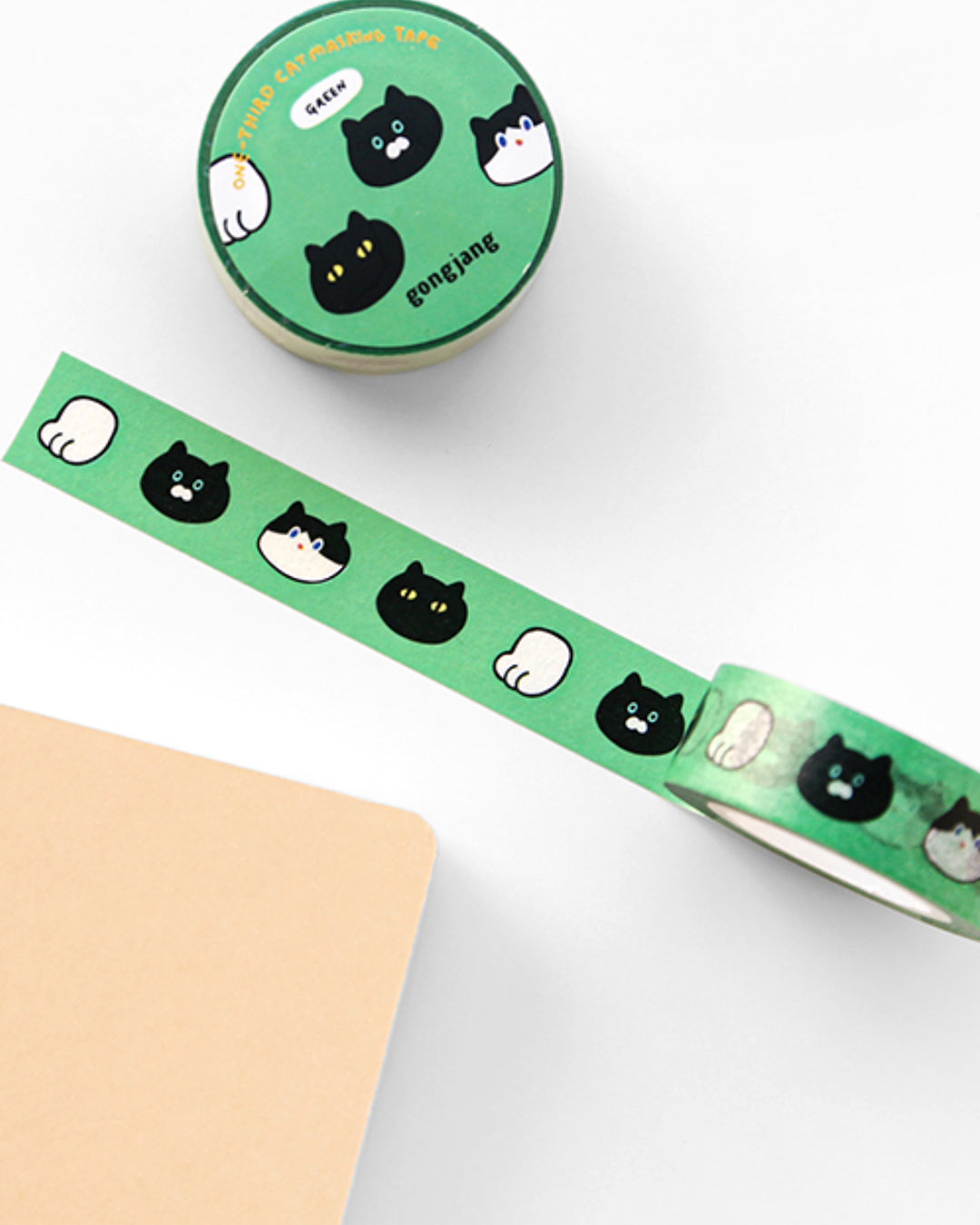 ねこちゃん マスキングテープ (One-third cat masking tape)