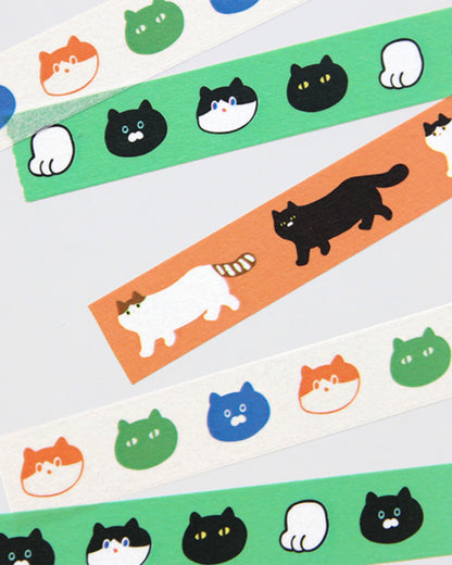 ねこちゃん マスキングテープ (One-third cat masking tape)