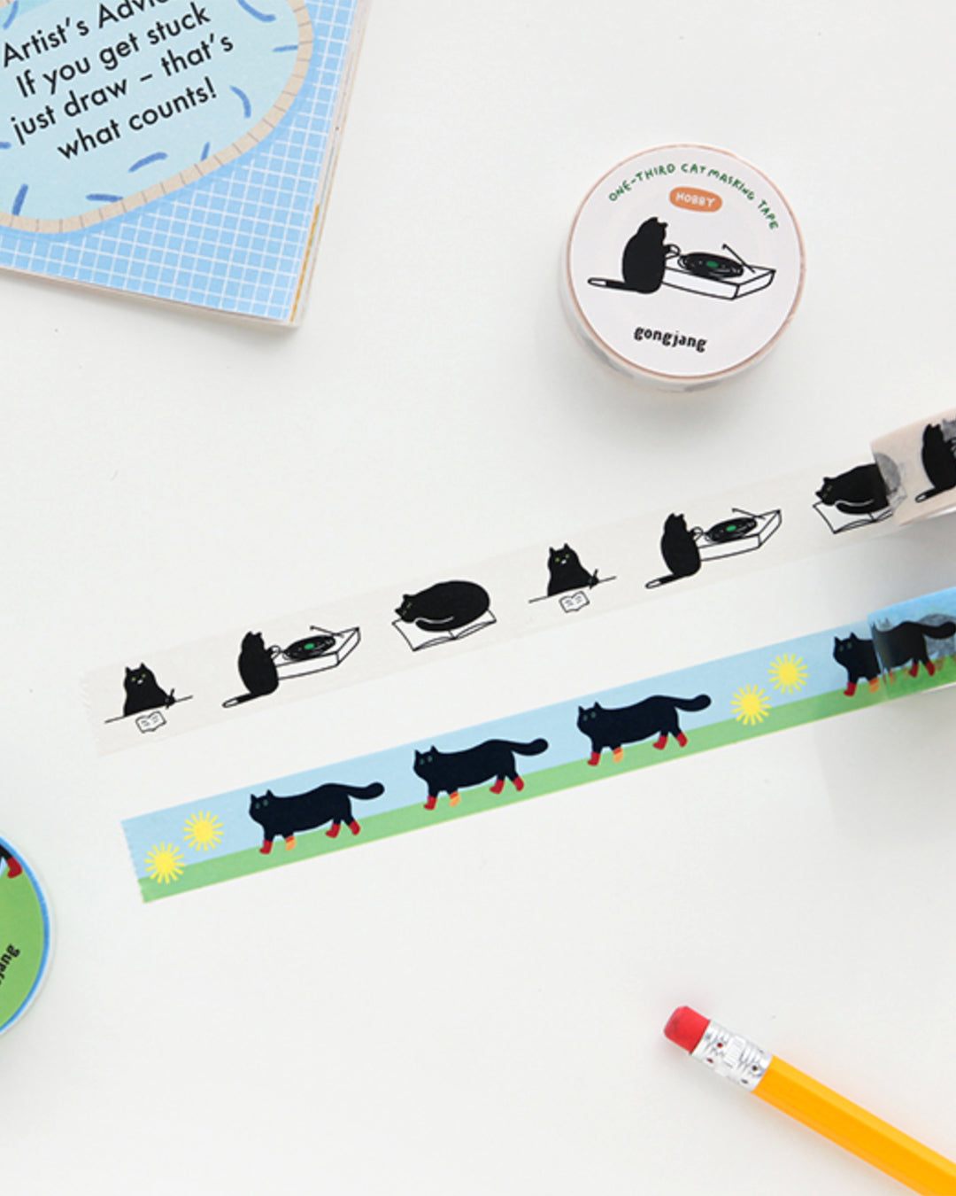 ねこちゃん マスキングテープ (One-third cat masking tape)