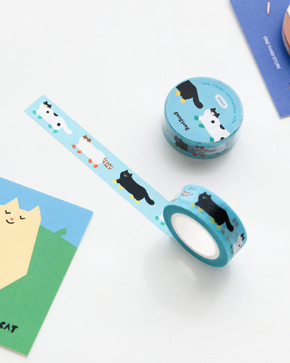ねこちゃん マスキングテープ (One-third cat masking tape)