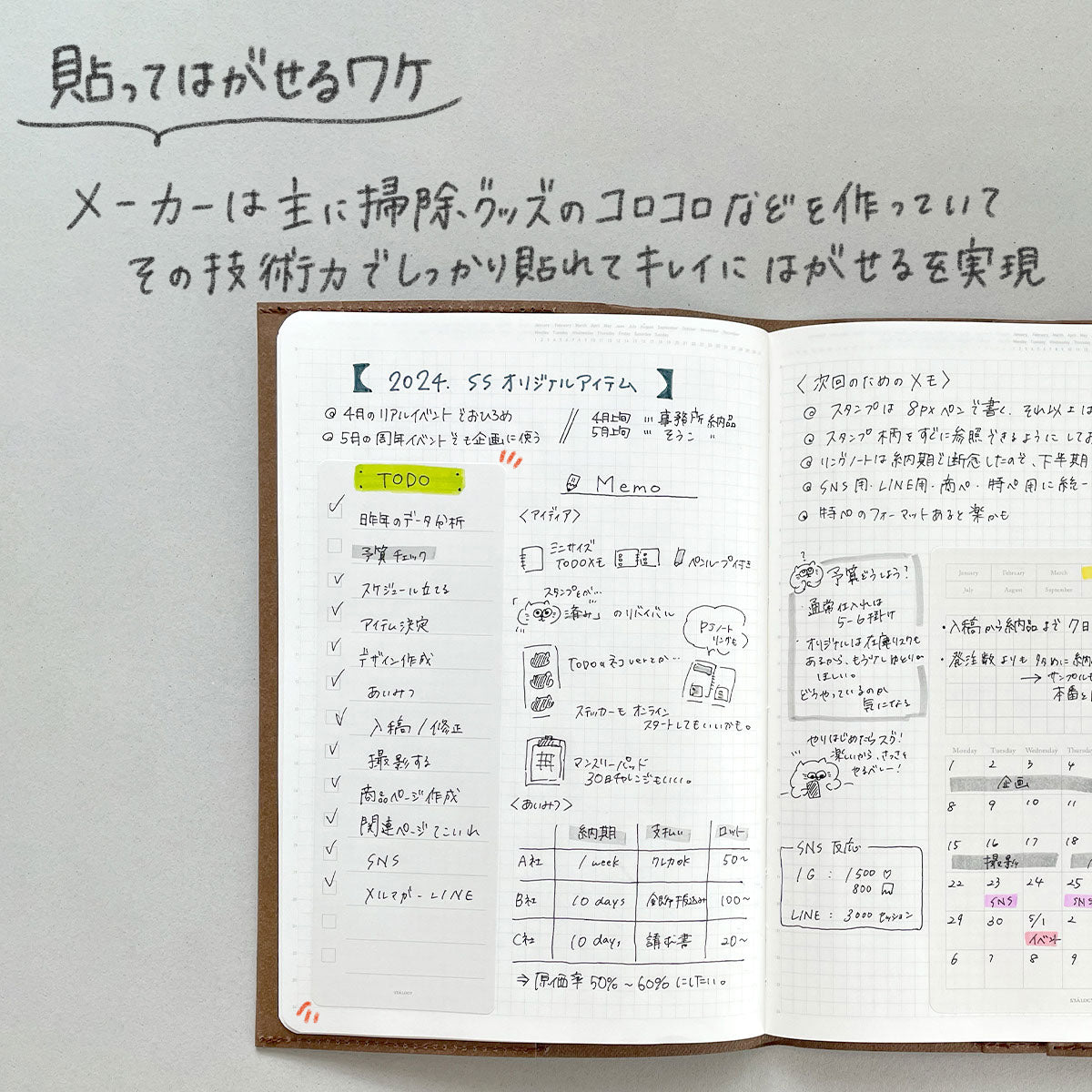 貼ってはがせるTODOシール – てんのしごと道具店