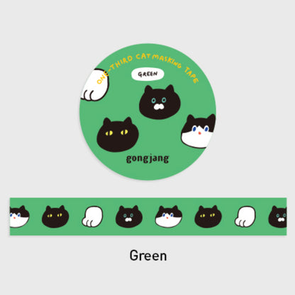 ねこちゃん マスキングテープ (One-third cat masking tape)