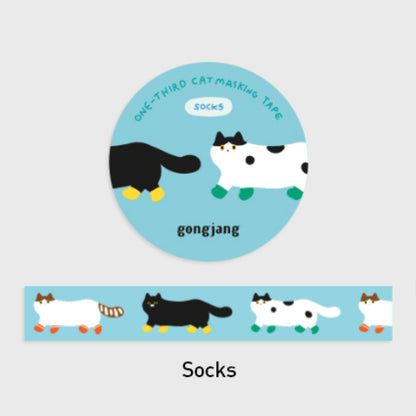 ねこちゃん マスキングテープ (One-third cat masking tape)