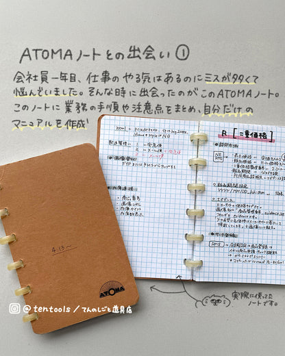 ATOMA terra A6 ページの入れ替えができるノート
