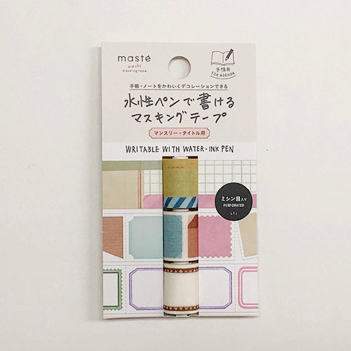 Masking tape slim type that can be written with water-based pen