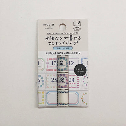 Masking tape slim type that can be written with water-based pen