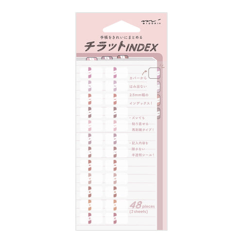 Index label S Chirat numbers pink